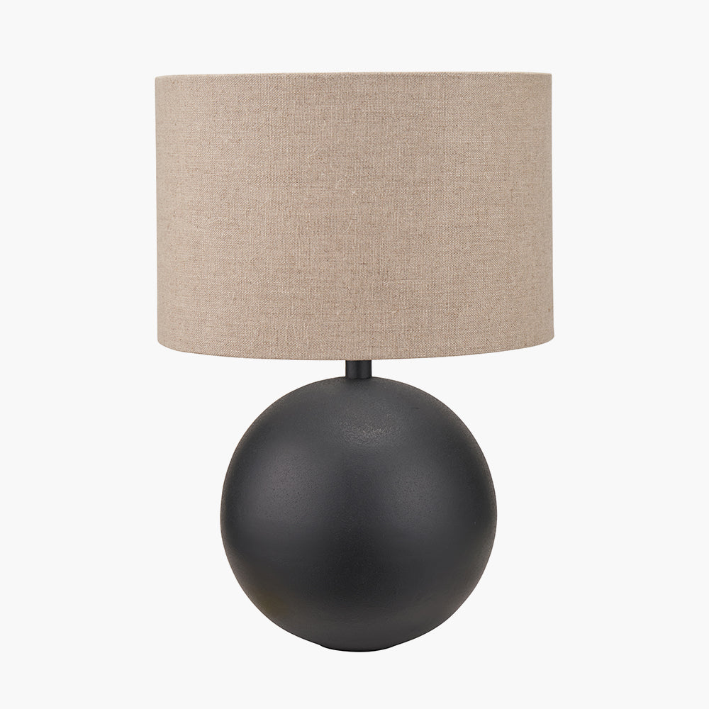 Benio Matt Black Metal Spherical Table Lamp - Base Only